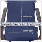 Arttoreal Outdoor Furniture Wicker Recliner Set/ Patio Recliner Chair Set/ Rattan Recliner and Tempered Glass Top Side Coffee Table (3 pcs)