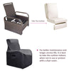 Arttoreal Outdoor Wicker Recliner / Rattan Sofa Recliner / Recliner Chair / Patio Furniture Single Armchair Chair with Cushion