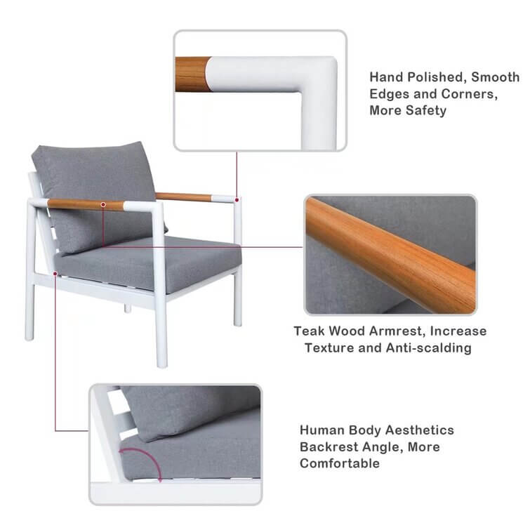 Arttoreal Aluminum Outdoor Patio Armchair in Dark Gray