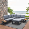 Arttoreal Aluminum Patio Sofa 5 Piece Outdoor Sectional Set, Outdoor Furniture with Tea Table