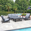 Arttoreal Outdoor Patio Furniture Sets, 4 Piece Aluminum Sectional Sofa, with Grey Cushions