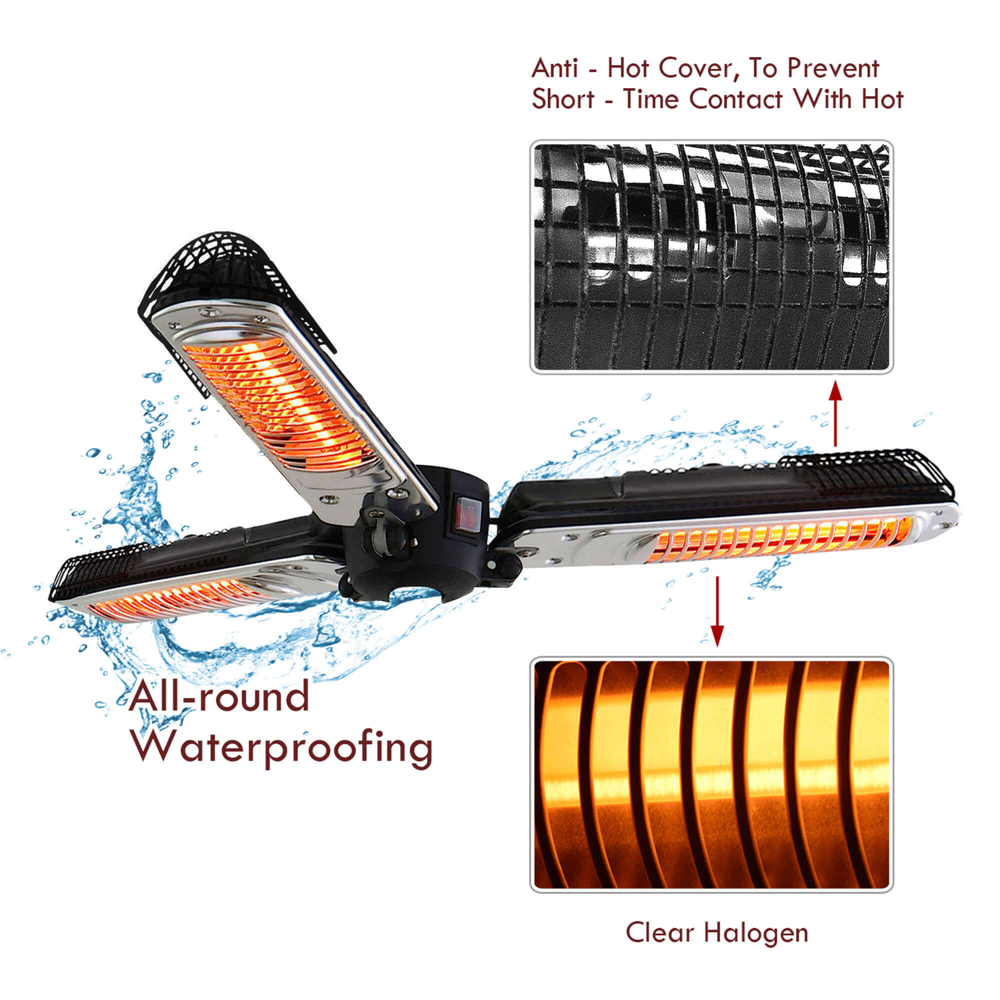 Arttoreal Umbrella Heater / Foldable Outdoor High-Efficiency Electro-Infrared Space Heater