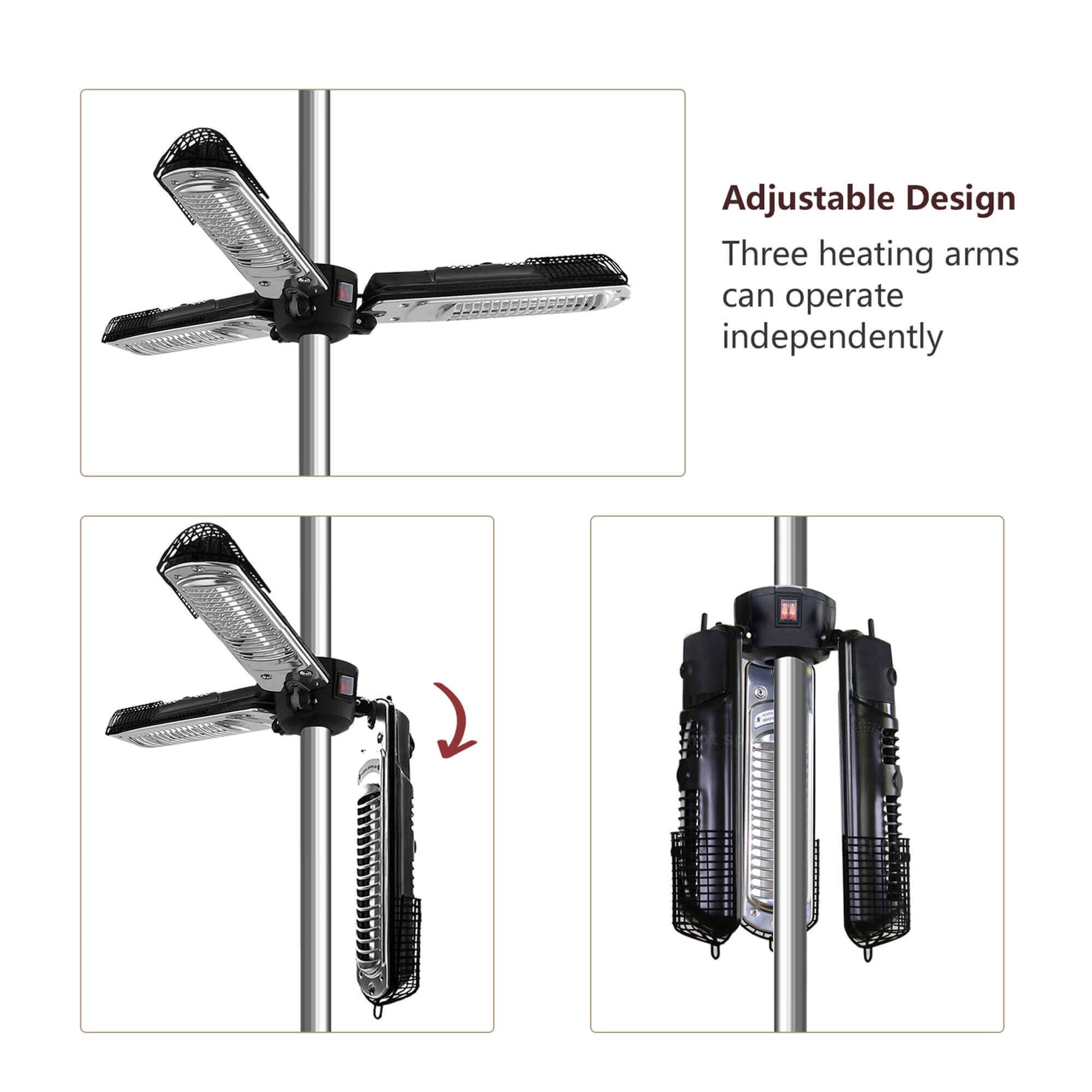 Electric Parasol Patio Umbrella Heater/ Folding Outdoor Efficient Electric Infrared Space Heater(US logistics delay, expected to be shipped on October 5th.)