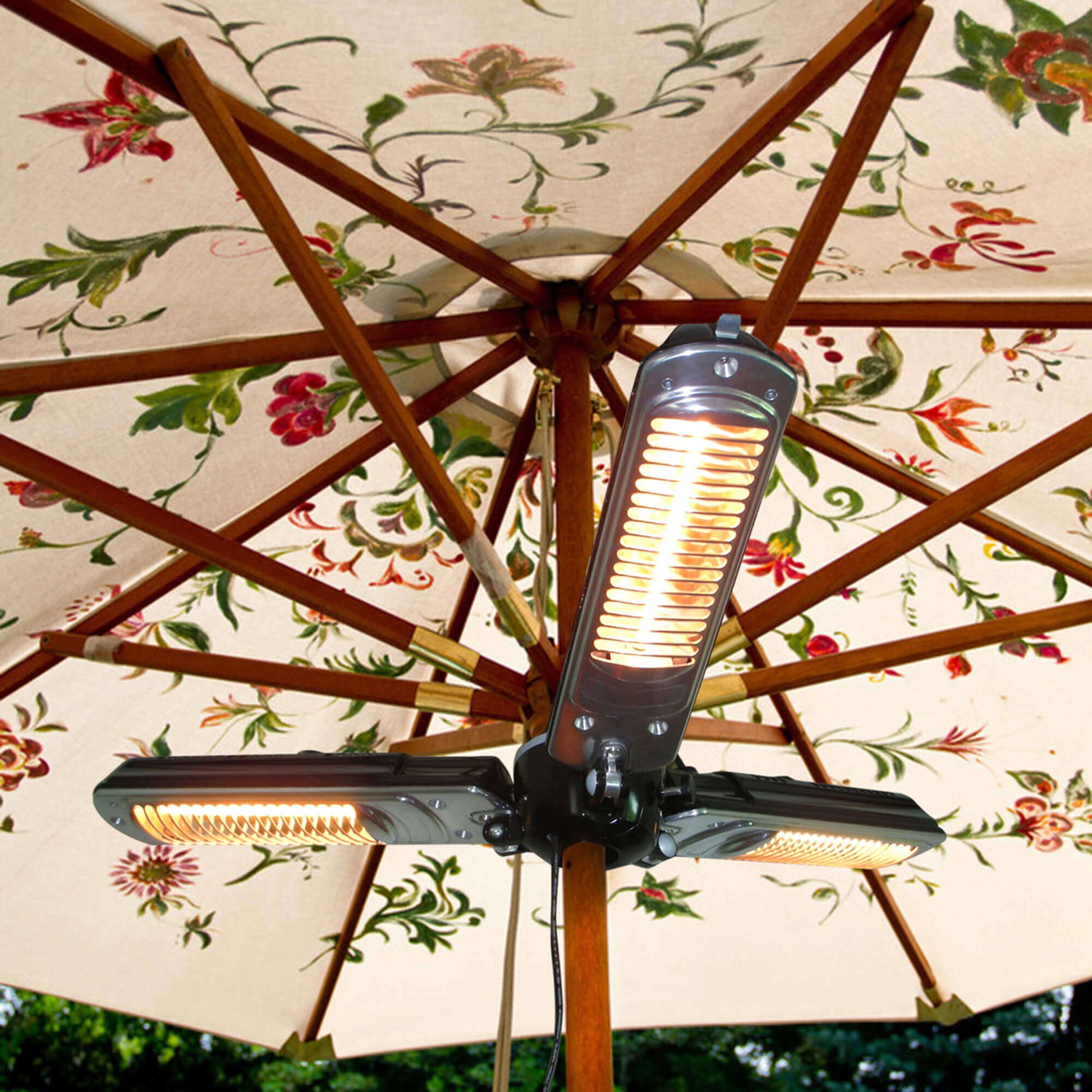 Electric Parasol Patio Umbrella Heater/ Folding Outdoor Efficient Electric Infrared Space Heater(US logistics delay, expected to be shipped on October 5th.)