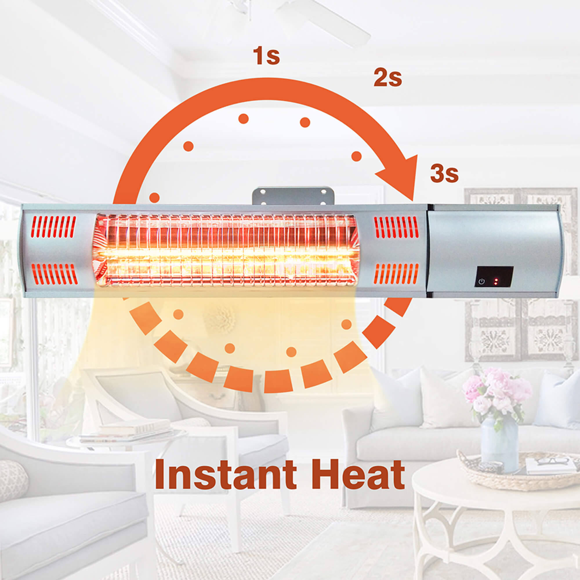 Arttoreal Wall Mounted Infrared Electic Patio Heater / Home Space Heater / Infrared Radiant Heater