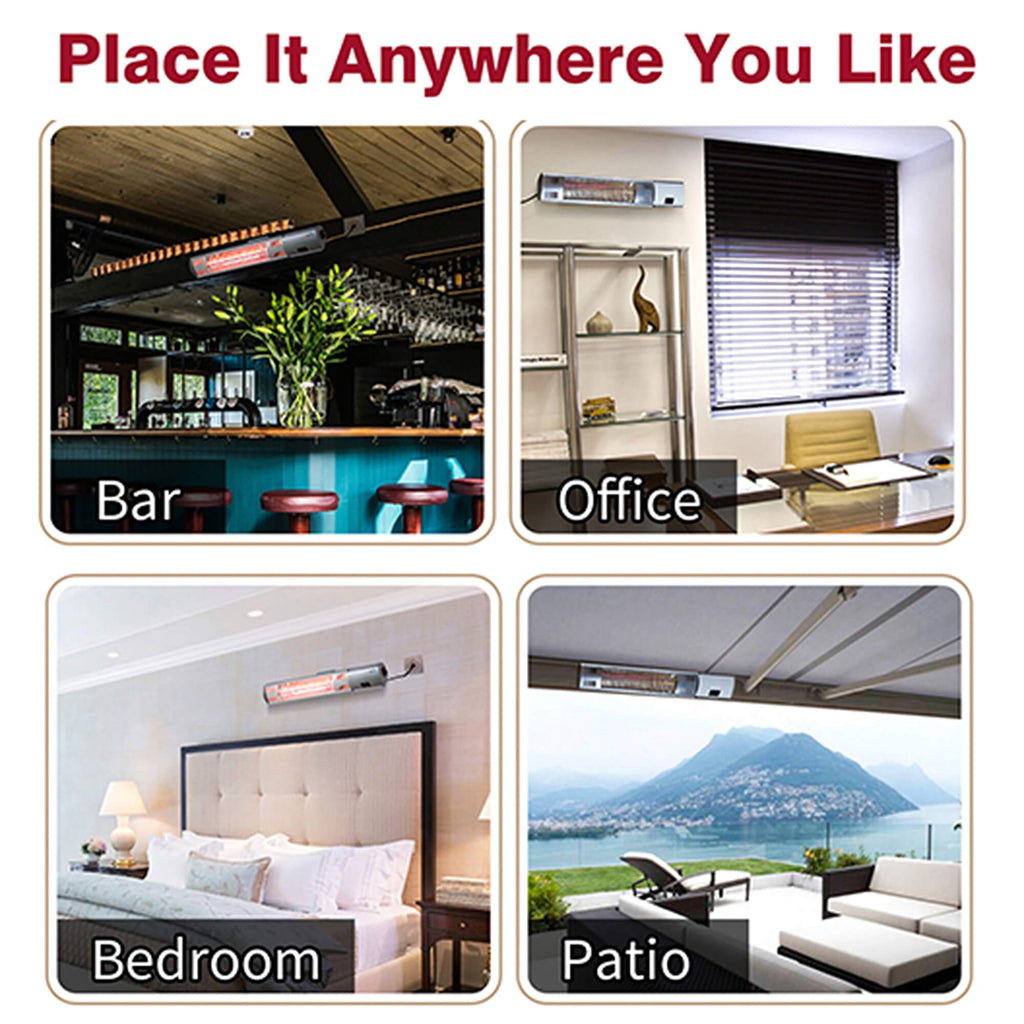 Arttoreal Wall Mounted Infrared Electic Patio Heater / Home Space Heater / Infrared Radiant Heater
