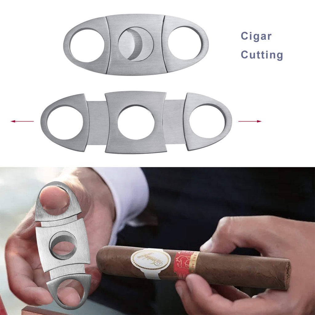 3- Finger Cedar Wood Cigar Box/Leather Cigar Case/Portable Travel Humidor