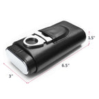 3- Finger Cedar Wood Cigar Box/Leather Cigar Case/Portable Travel Humidor