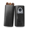 3- Finger Cedar Wood Cigar Box/Leather Cigar Case/Portable Travel Humidor
