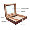 Cedar Wood Cigar Storage Box with Humidifier/ Tempered Glass Top Humidor Case (20-30 Cigars)