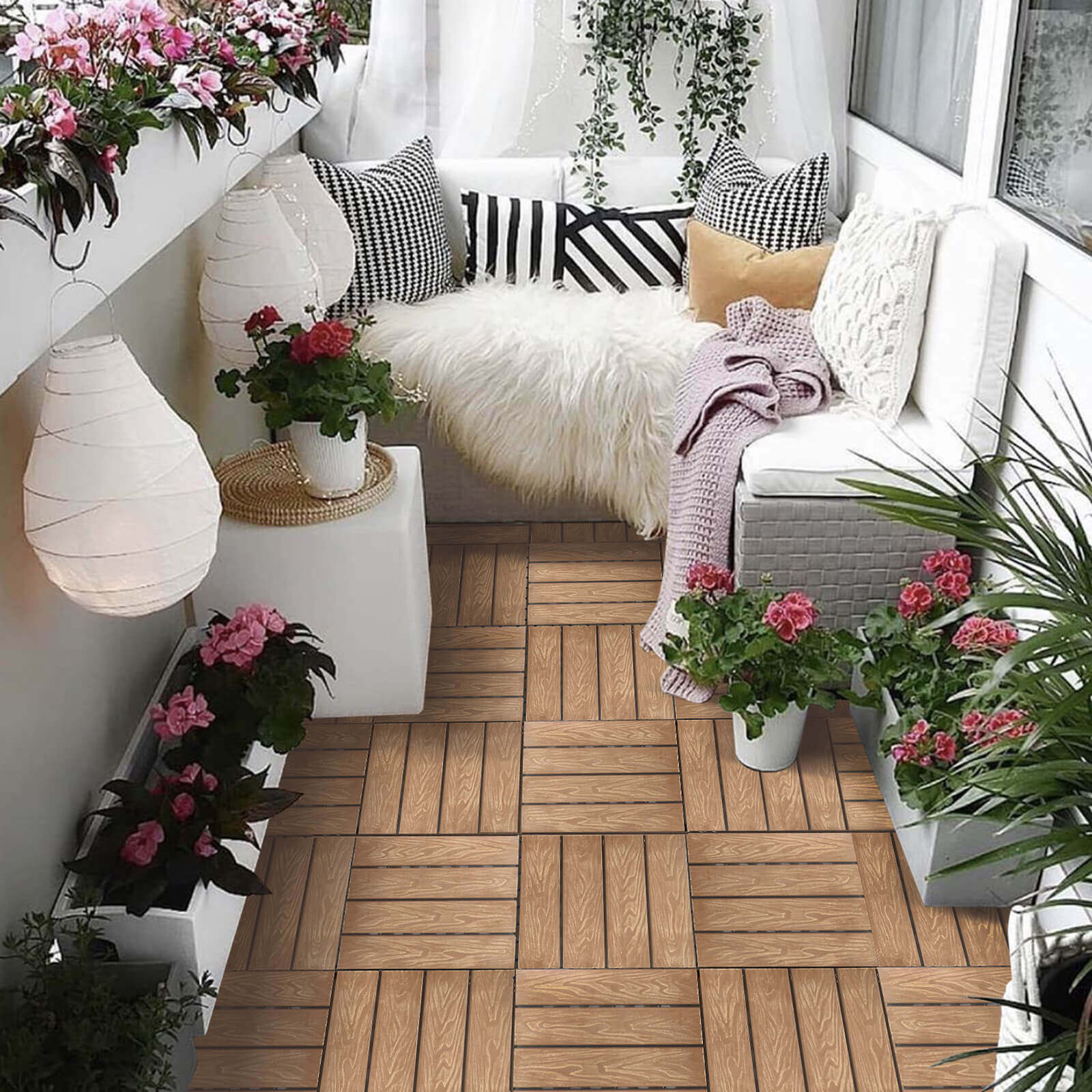Patio Flooring Tiles / Interlocking Patio Flooring /Indoor Outdoor Decor