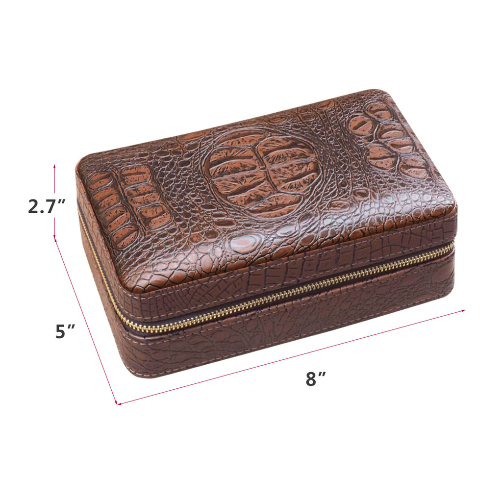 Cigar Travel Humidor / Portable Briefcase Wrapper Cedar Wood Leather Cigar Case