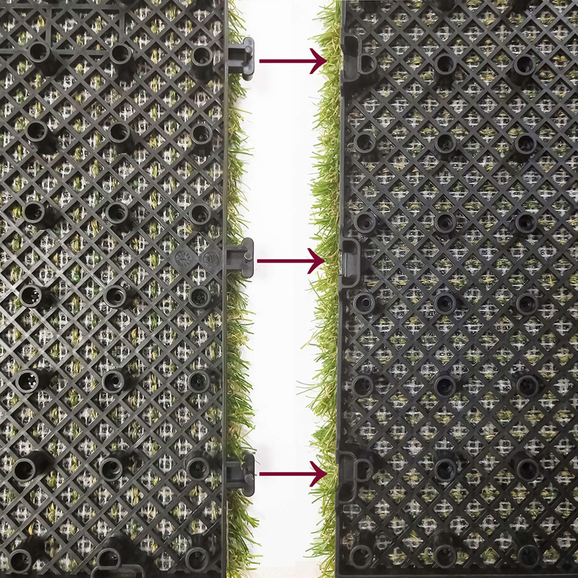 Artificial Grass Turf Tile / Interlocking Self-draining Mat / Grass Flooring / Lawn Floor Mat(8pcs)