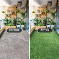 Artificial Grass Turf Tile / Interlocking Self-draining Mat / Grass Flooring / Lawn Floor Mat(8pcs)