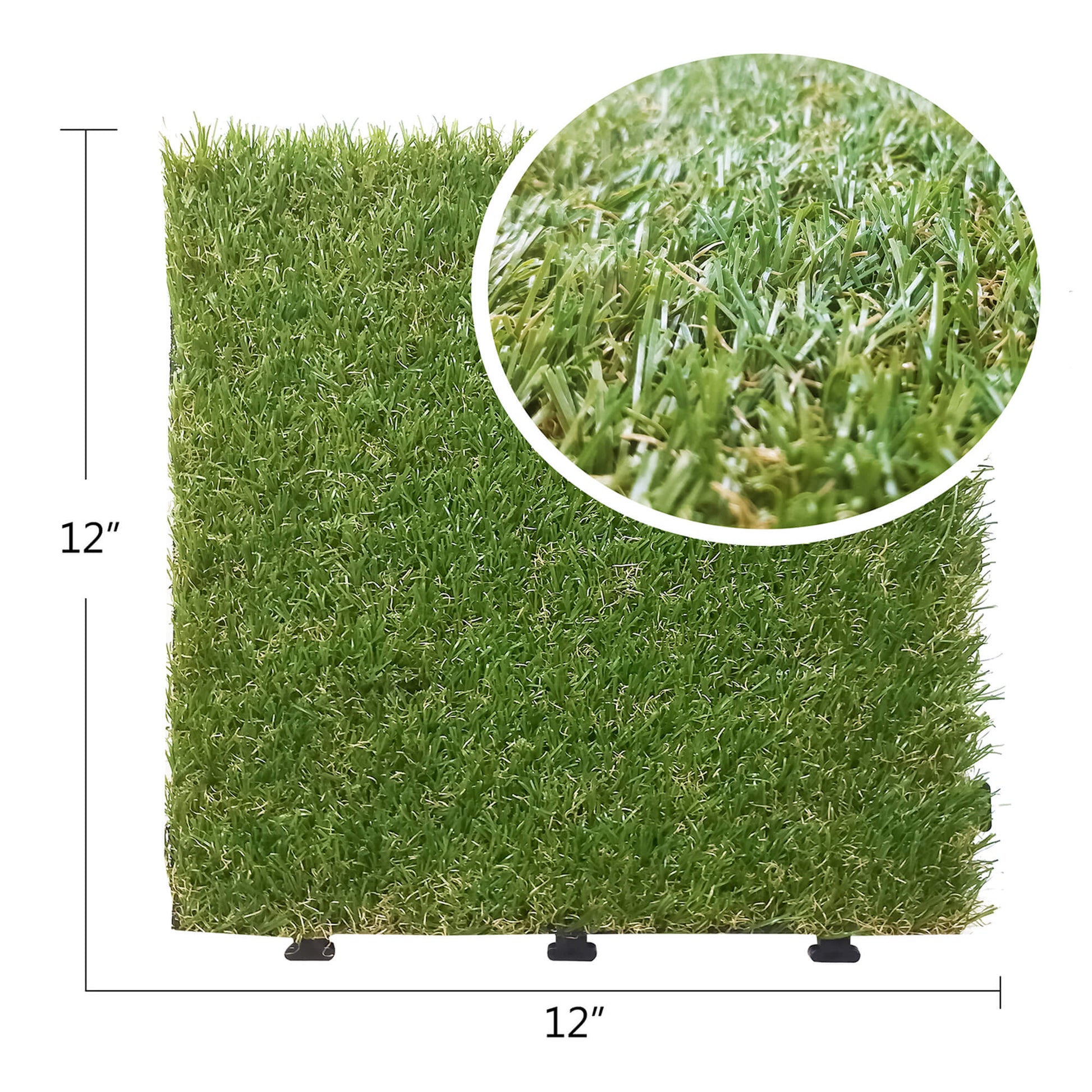 Artificial Grass Turf Tile / Interlocking Self-draining Mat / Grass Flooring / Lawn Floor Mat(8pcs)