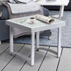 Outdoor Side Table / Patio Tempered Glass Accent Table /End Tables