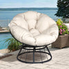 Arttoreal Swivel Papasan Chair Thickness Cushions / Indoor Outdoor Furniture Chair Deep Seating Moon Chair Solid Twill Fabric