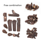 Arttoreal Fireplace Logs Ceramic Woods / Ceramic Logs / Fire pit Logs Set of 9