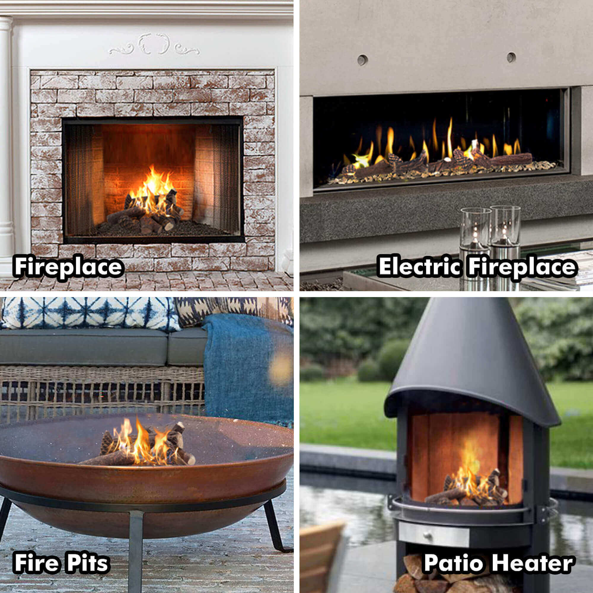 Arttoreal Fireplace Logs Ceramic Woods / Ceramic Logs / Fire pit Logs Set of 9