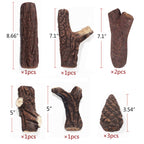 Arttoreal Fireplace Logs Ceramic Woods / Ceramic Logs / Fire pit Logs Set of 9