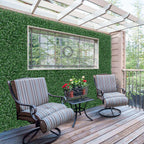 Artificial Hedge Boxwood Panels Plant Faux Greenery Panels UV Protected Indoor Outdoor Garden Home Decor Greenery Panels Wall Pack of 6 Pieces