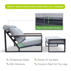 Arttoreal 3Pieces Aluminum Patio Furniture Set, Outdoor Patio Lounge Chair with Ottomans, Coffee Table