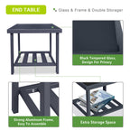 Arttoreal 3Pieces Aluminum Patio Furniture Set, Outdoor Patio Lounge Chair with Ottomans, Coffee Table