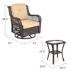 Outdoor Bistro Set 3 Pieces/Outdoor Resin Wicker Swivel Rocker Patio Chair/360-Degree Swivel Rocking Chairs/Outdoor Rattan Conversation Sets