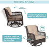 Outdoor Bistro Set 3 Pieces/Outdoor Resin Wicker Swivel Rocker Patio Chair/360-Degree Swivel Rocking Chairs/Outdoor Rattan Conversation Sets