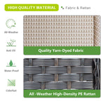 Arttoreal Outdoor Swivel Rocker Patio Chairs Set of 2 and Matching Side Table / 3 Piece Wicker Patio Bistro Set with Premium Fabric Cushions