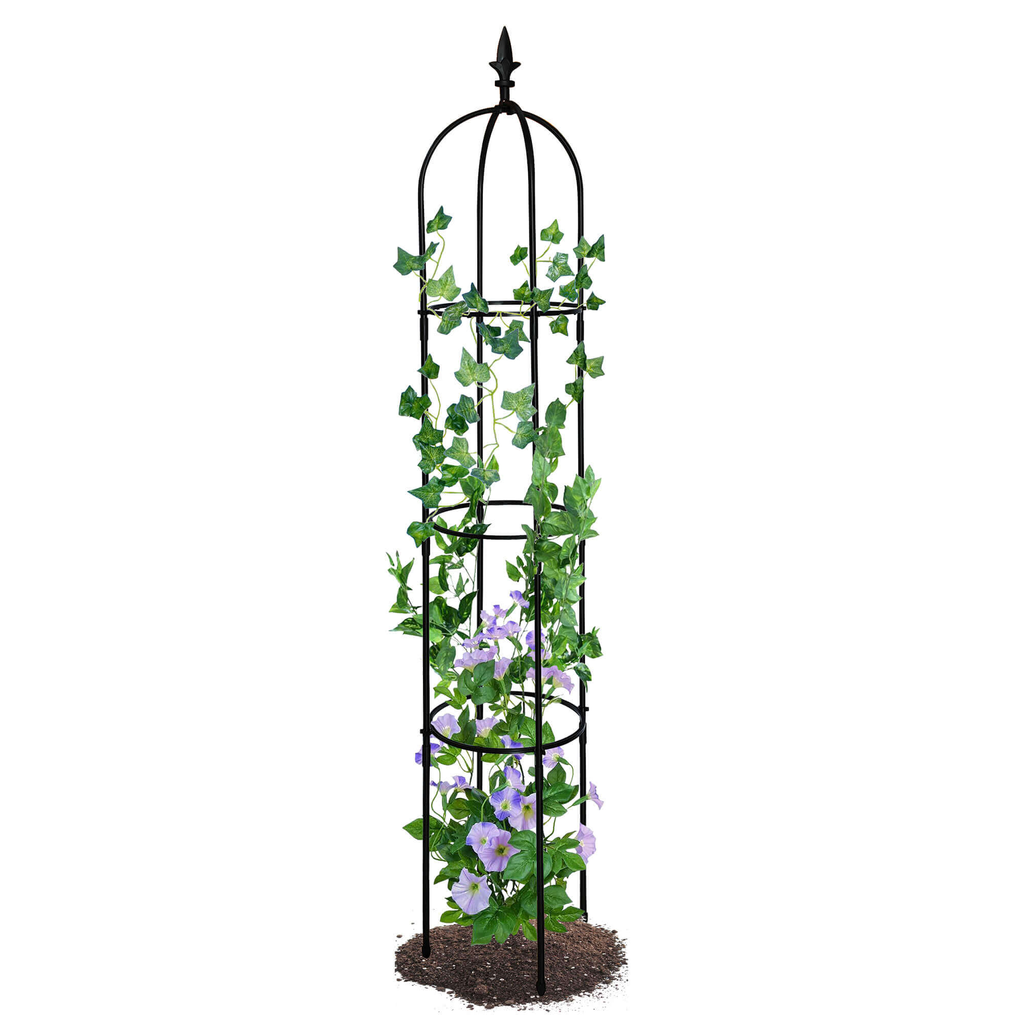 Outdoor Garden Obelisk Trellis for Climbing Plants and Flowers Stands/Plant Support Black Lightweight Plant Tower