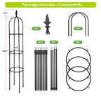 Outdoor Garden Obelisk Trellis for Climbing Plants and Flowers Stands/Plant Support Black Lightweight Plant Tower