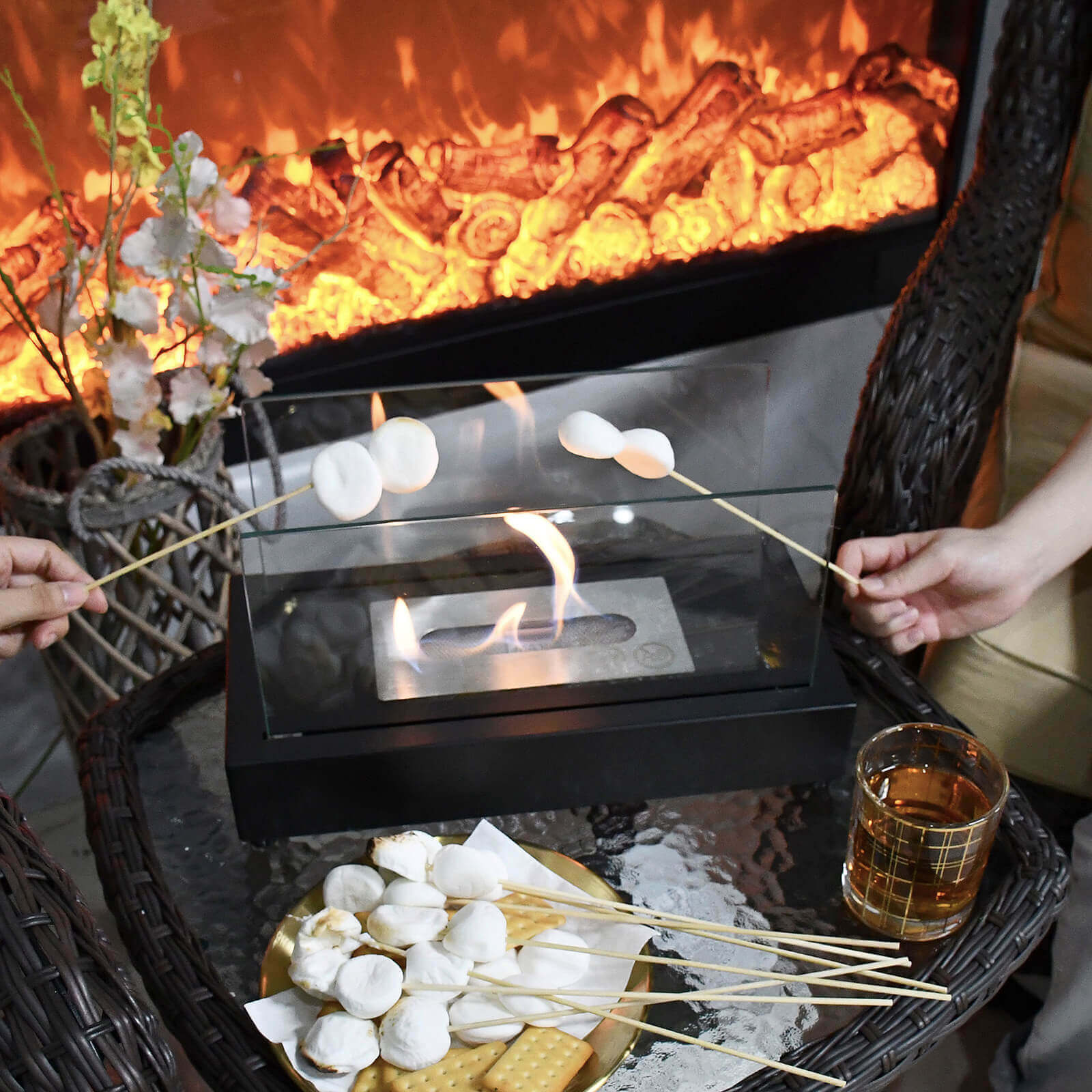 Tabletop Fireplace / Portable Fire Bowl Pot / Indoor Outdoor Firepit