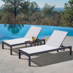 ATR Adjustable Chaise Lounge Chair Outdoor Five-Position Recliner / Curved Design All Weather for Patio, Beach, Yard, Pool