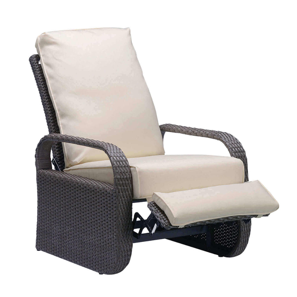 Arttoreal Outdoor Patio Furniture Adjustable Wicker Recliner / Recliner Chair with Aluminum Frame and Soft Waterproof Cushions