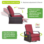 Outdoor Wicker Swivel Recliner / 360-Degree Swivel Recliner Lounge Chair/ Patio Furniture Chair