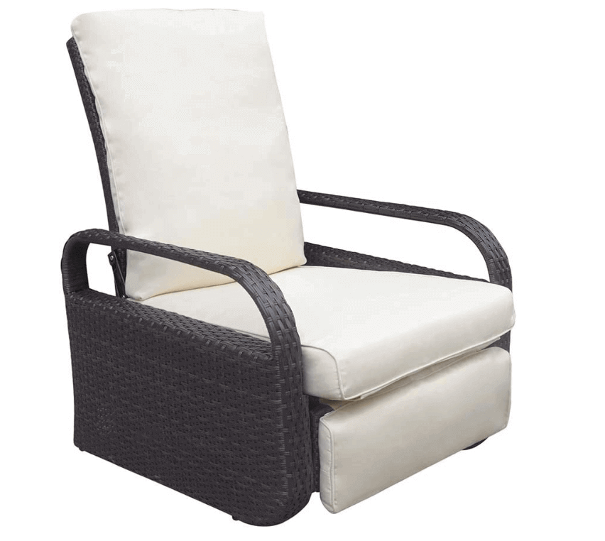Arttoreal Outdoor Patio Furniture Adjustable Wicker Recliner / Recliner Chair with Aluminum Frame and Soft Waterproof Cushions